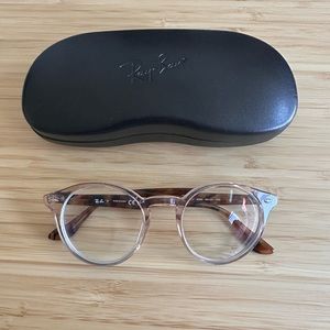 Transparent brown and tortoise shell Ray Ban eye glasses frame in size S (49-21)